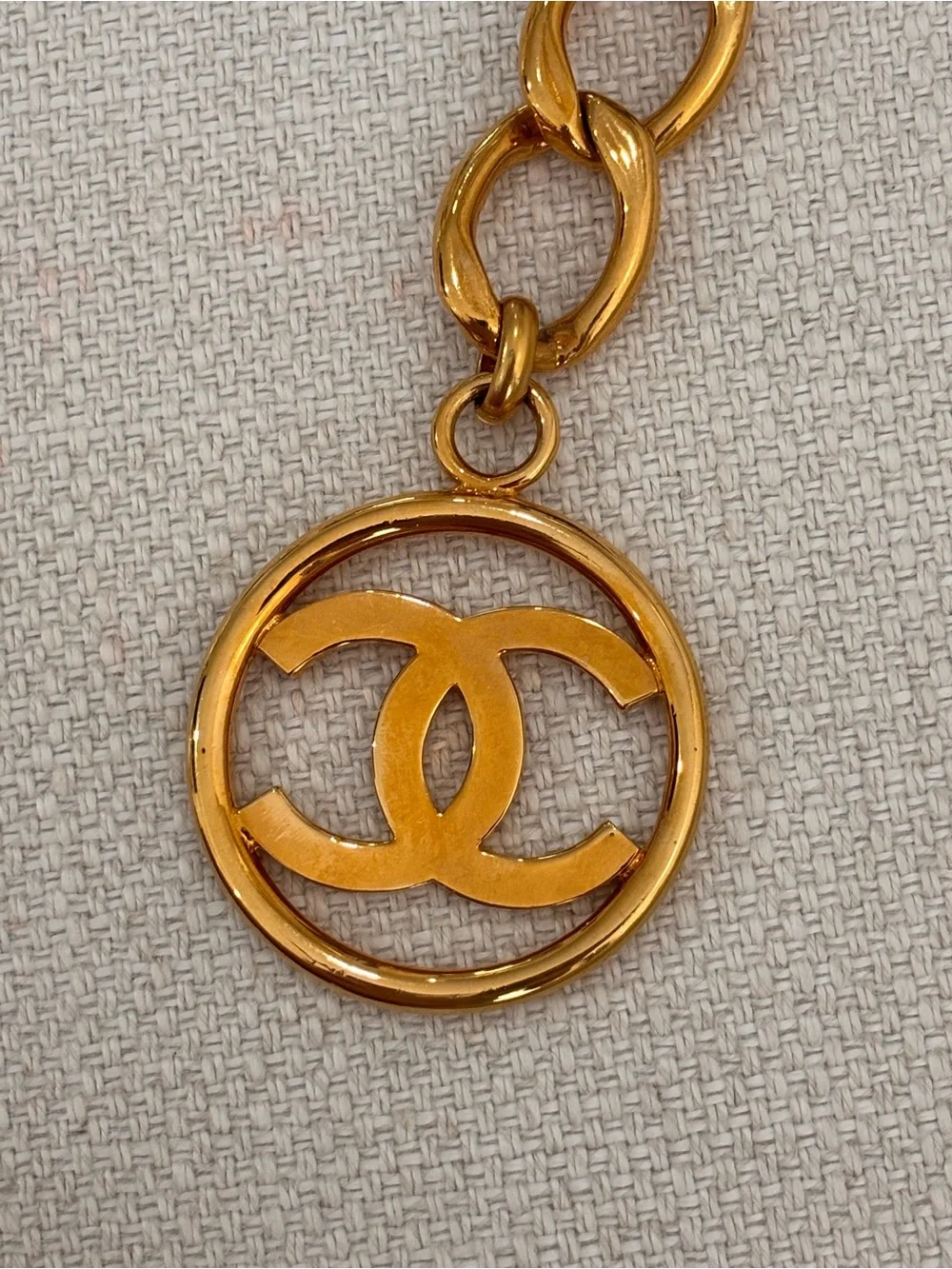 Authentic CHANEL gold plated chain belt big CC charm 92cm long